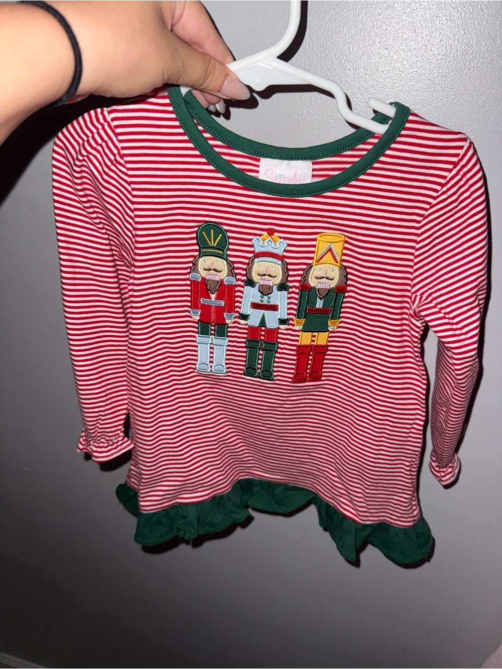 Christmas Nutcracker Tunic Top with Green Trim